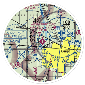 West Fargo Municipal Airport (D54) VFR Sectional Sticker (20 mile)