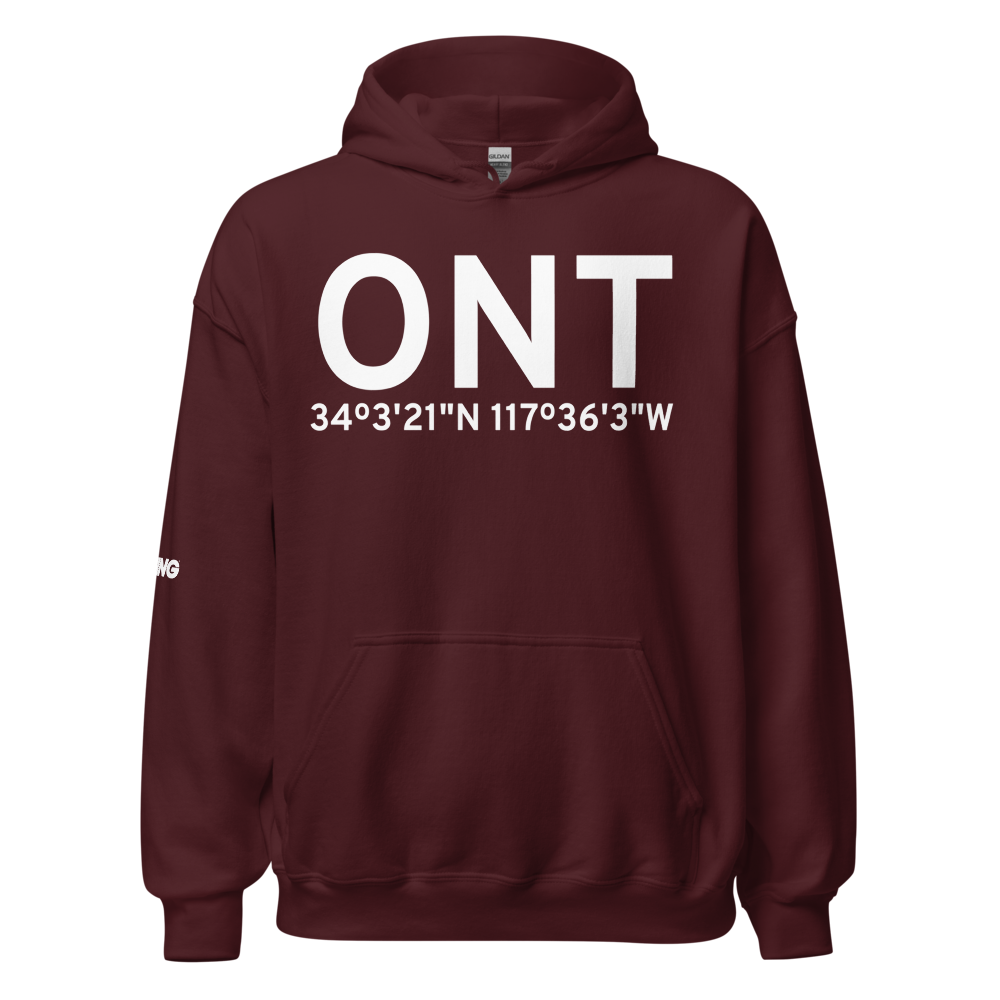 Ontario (KONT) Airport Hoodie Sweatshirt 