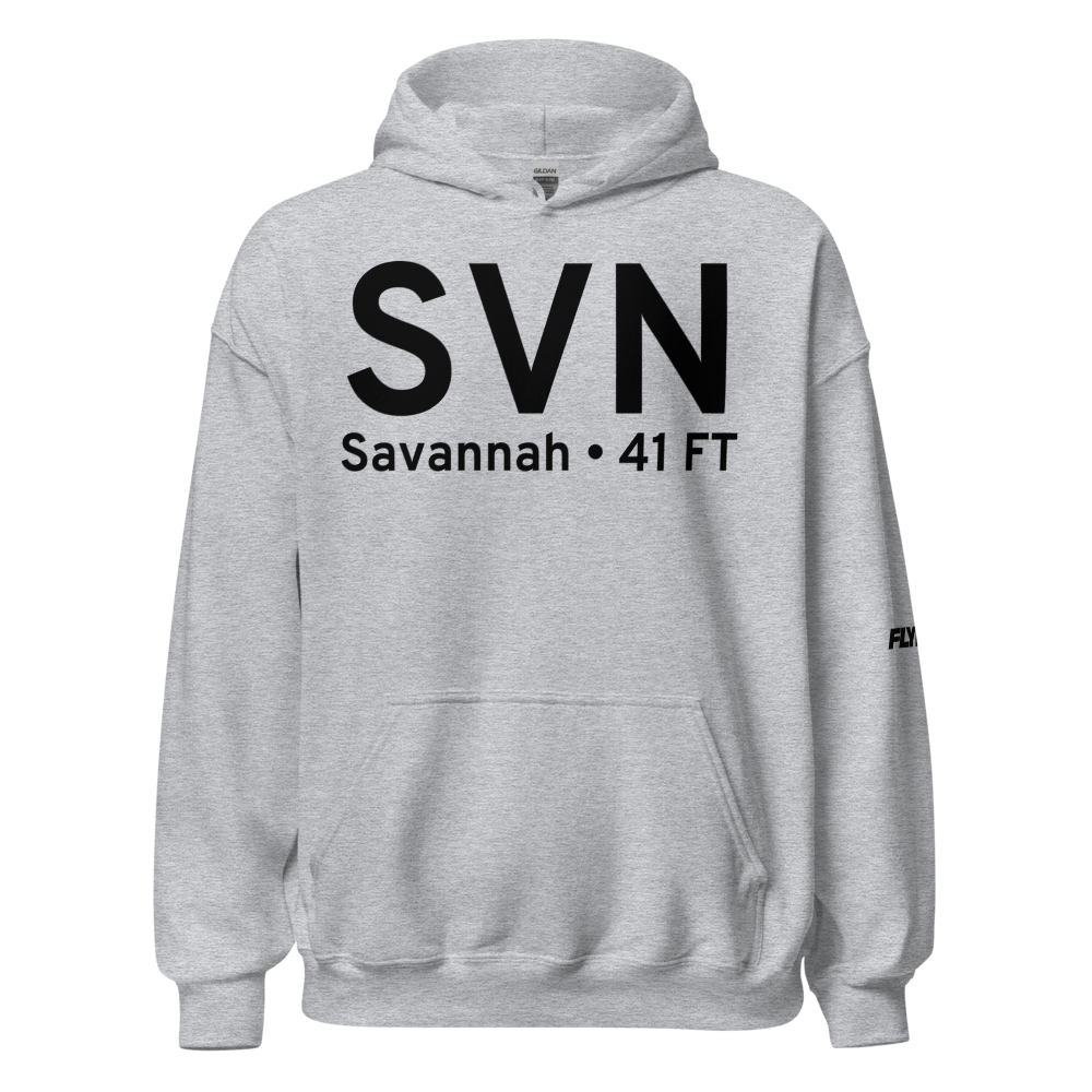 Savannah (KSVN) Airport Hoodie Sweatshirt 