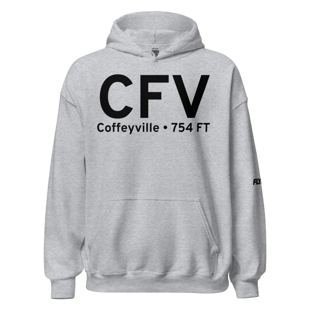 Coffeyville (KCFV) Airport Hoodie Sweatshirt 