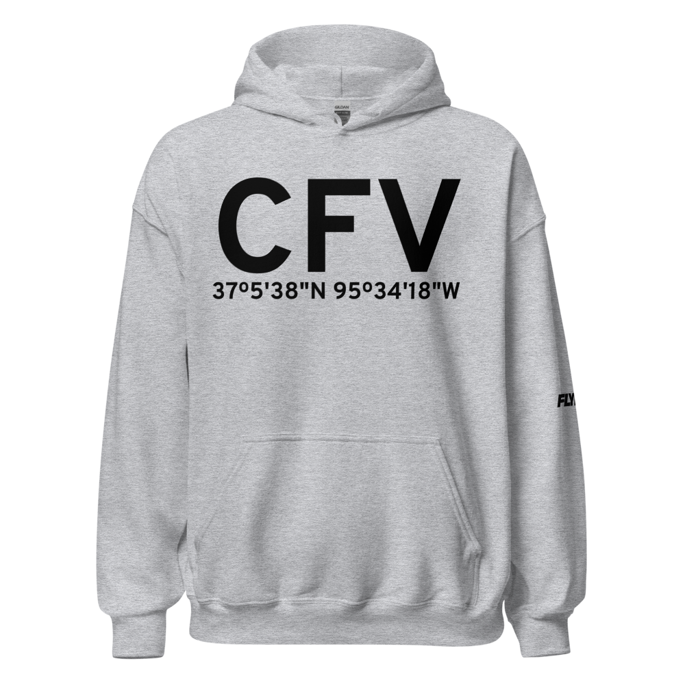 Coffeyville (KCFV) Airport Hoodie Sweatshirt 