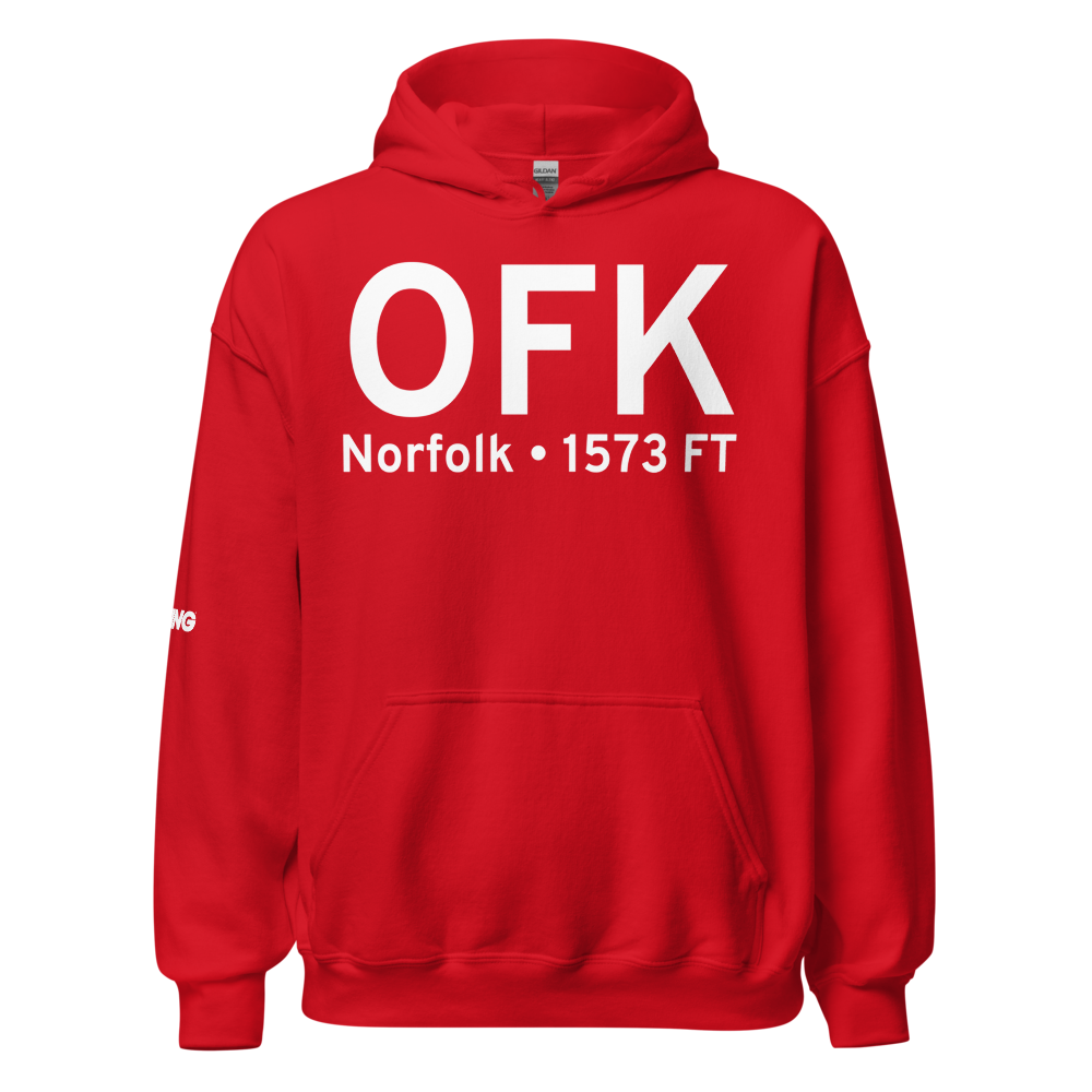 Norfolk (KOFK) Airport Hoodie Sweatshirt 