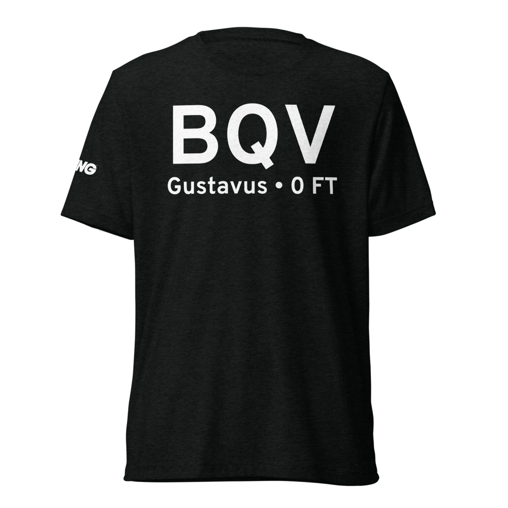 Gustavus (BQV) Airport Tri-blend T-Shirt 