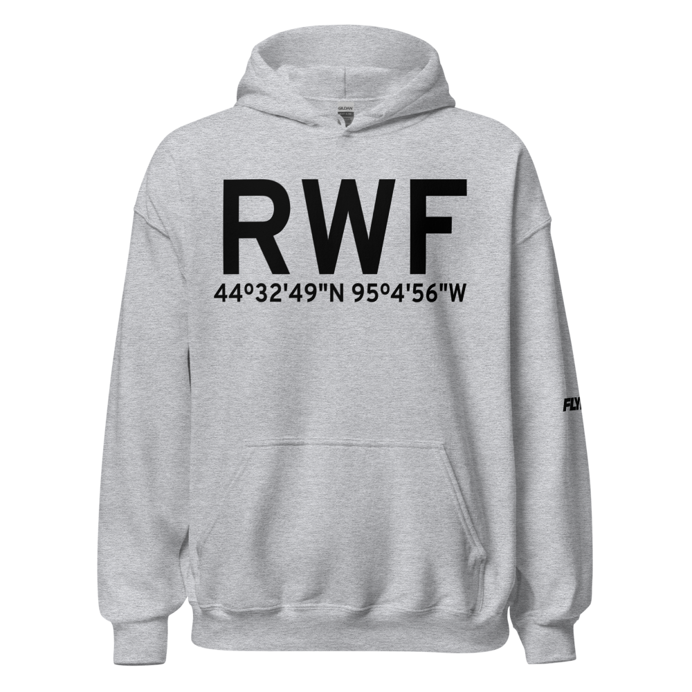 Redwood Falls (KRWF) Airport Hoodie Sweatshirt 