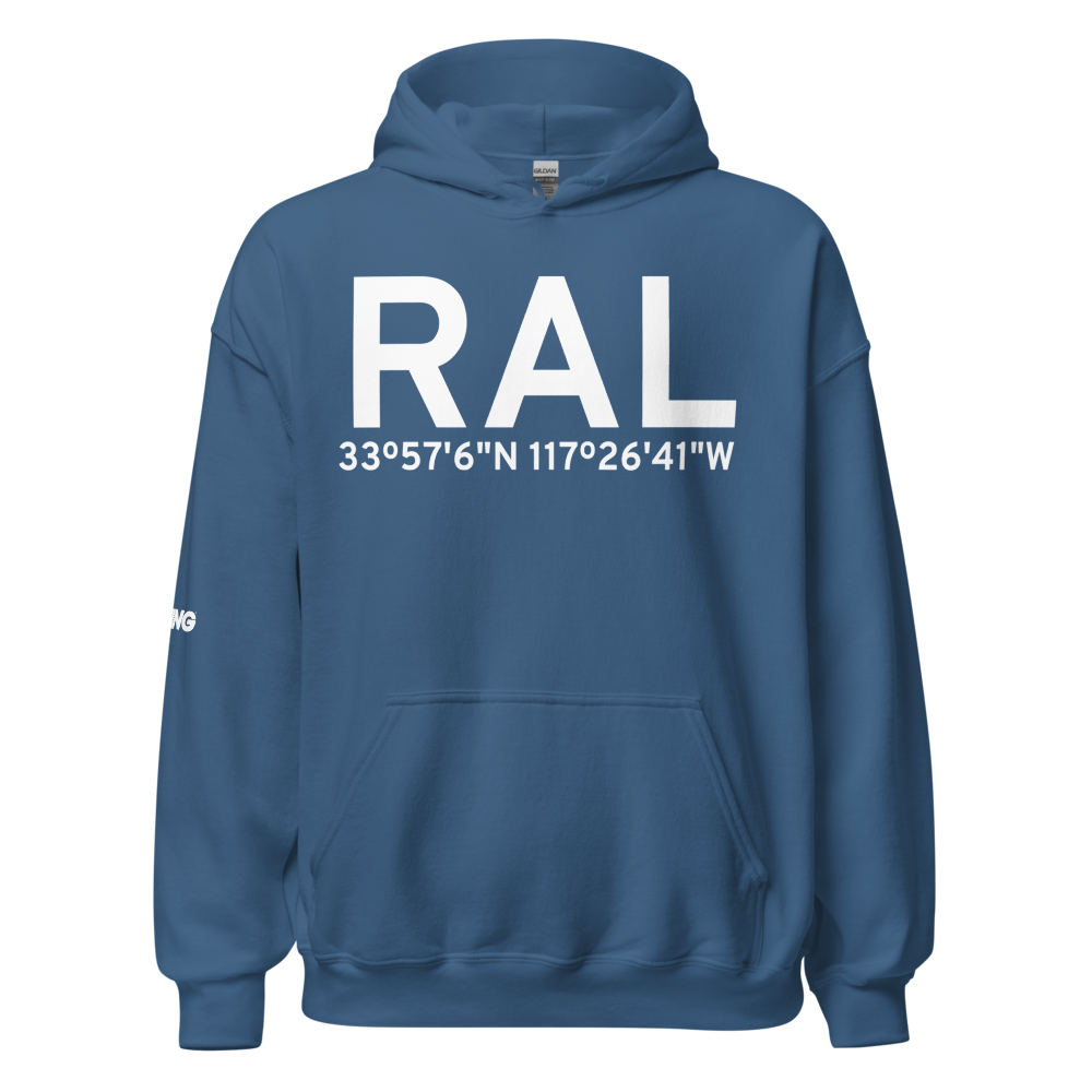 Riverside (KRAL) Airport Hoodie Sweatshirt 
