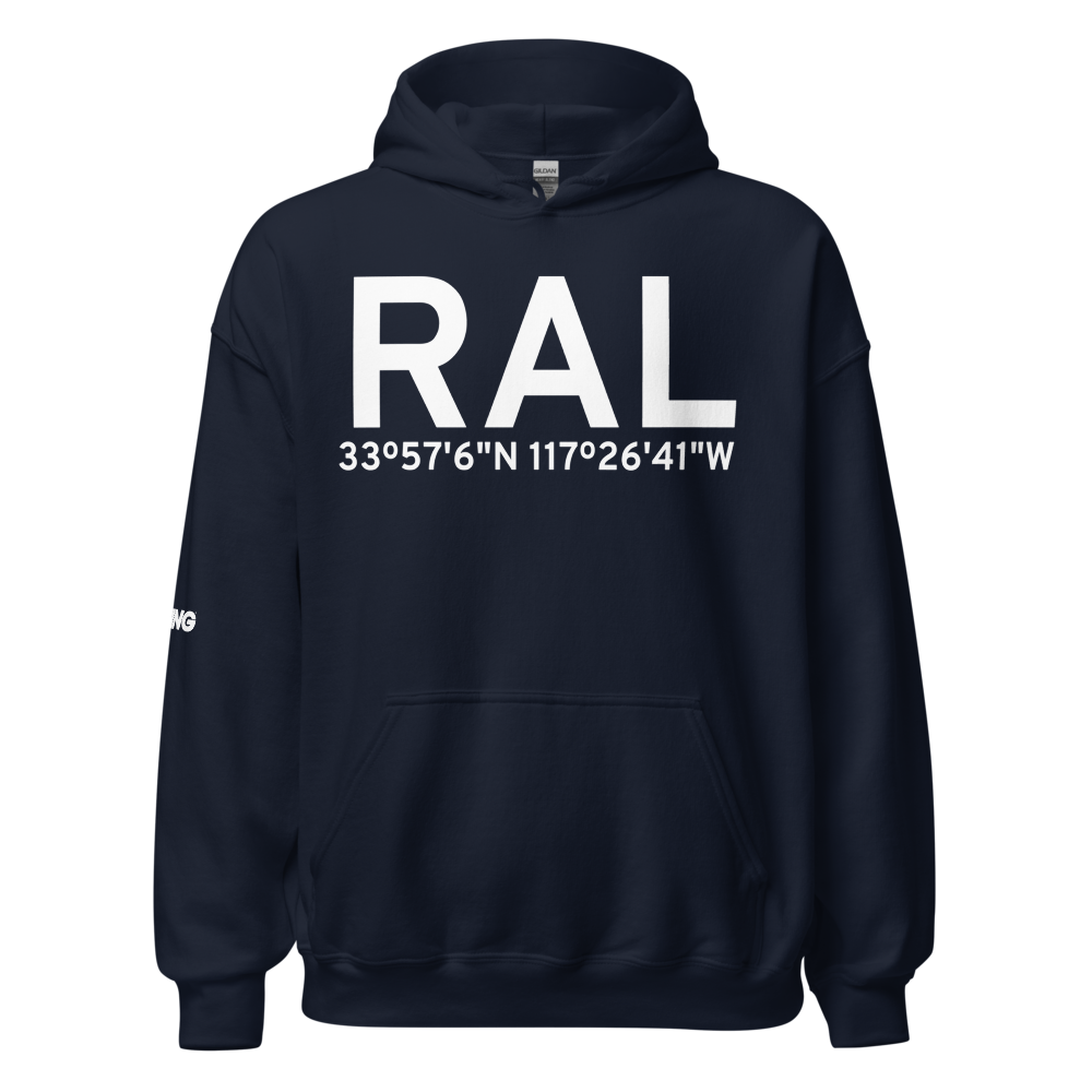 Riverside (KRAL) Airport Hoodie Sweatshirt 
