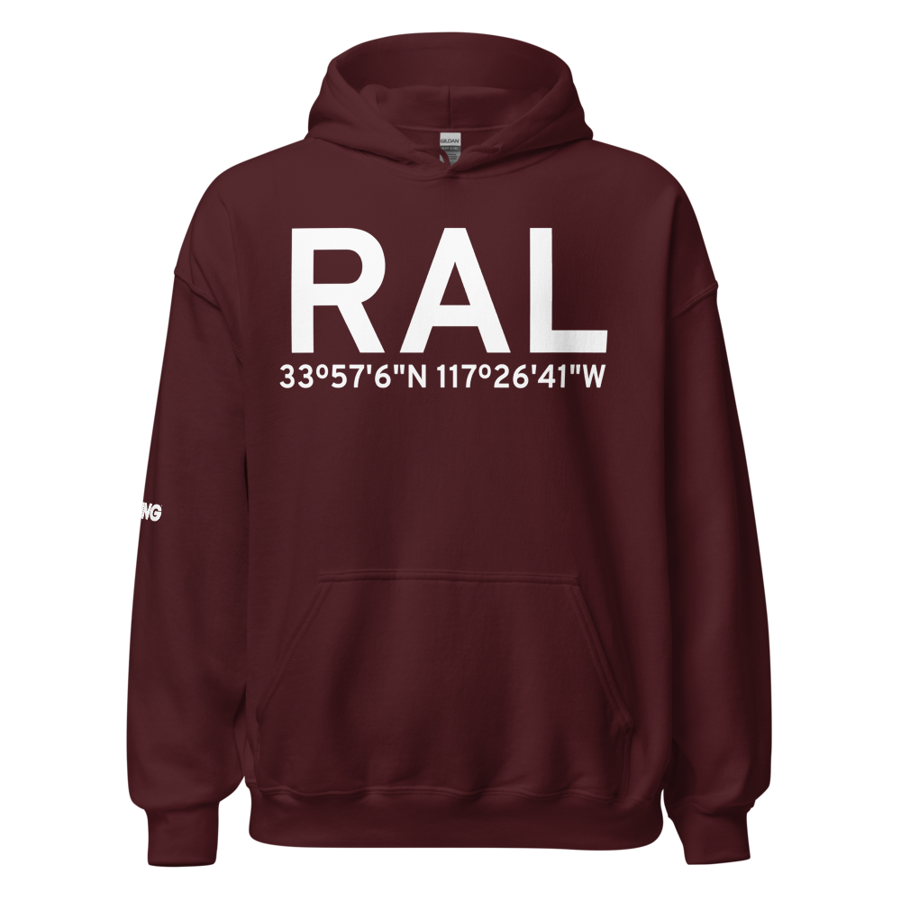 Riverside (KRAL) Airport Hoodie Sweatshirt 