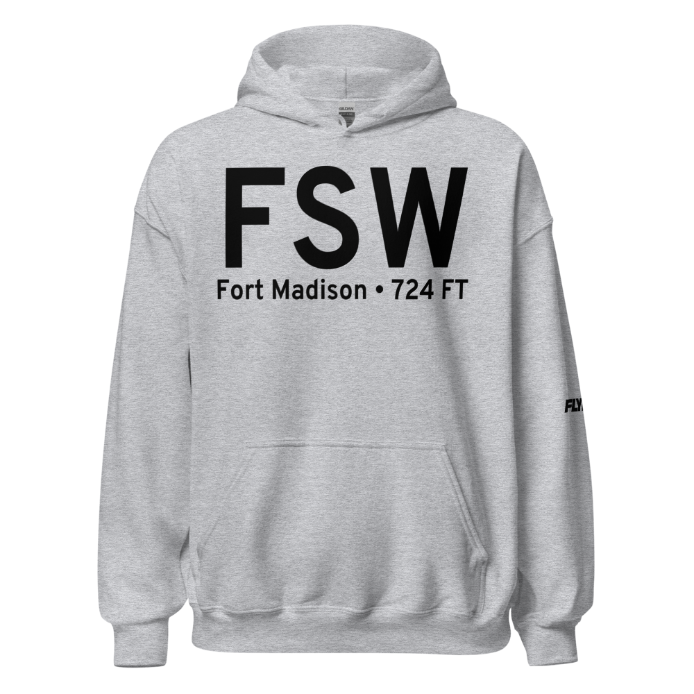 Fort Madison (KFSW) Airport Hoodie Sweatshirt 