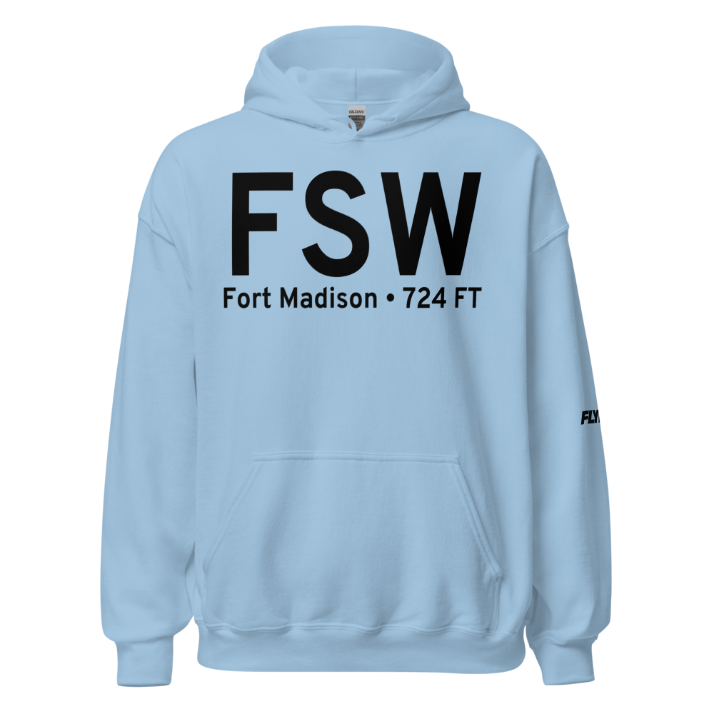 Fort Madison (KFSW) Airport Hoodie Sweatshirt 