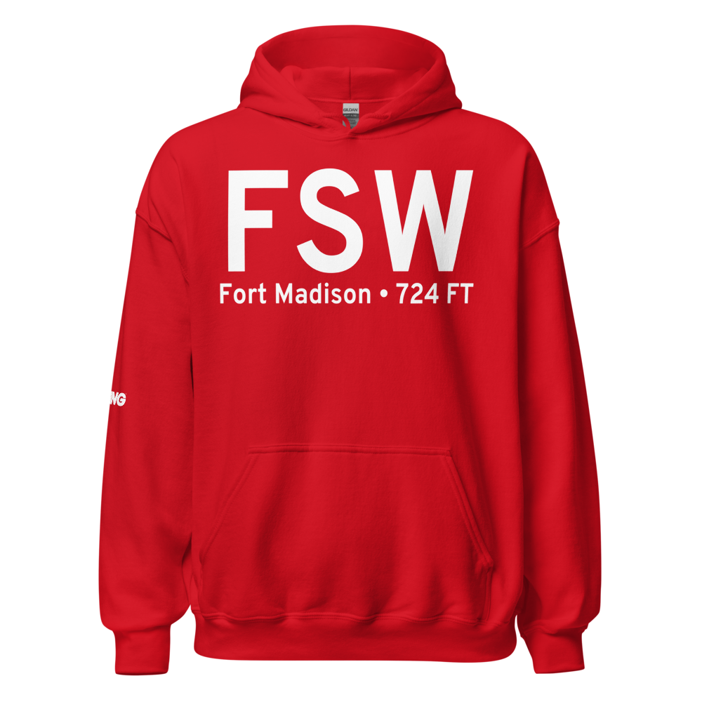 Fort Madison (KFSW) Airport Hoodie Sweatshirt 
