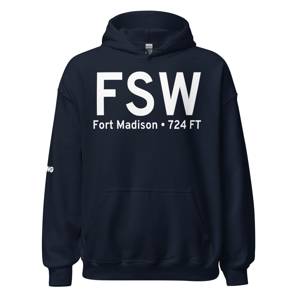 Fort Madison (KFSW) Airport Hoodie Sweatshirt 