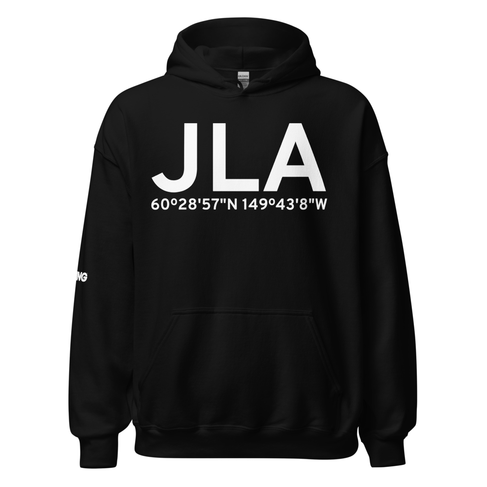 Cooper Landing (JLA) Airport Hoodie Sweatshirt 