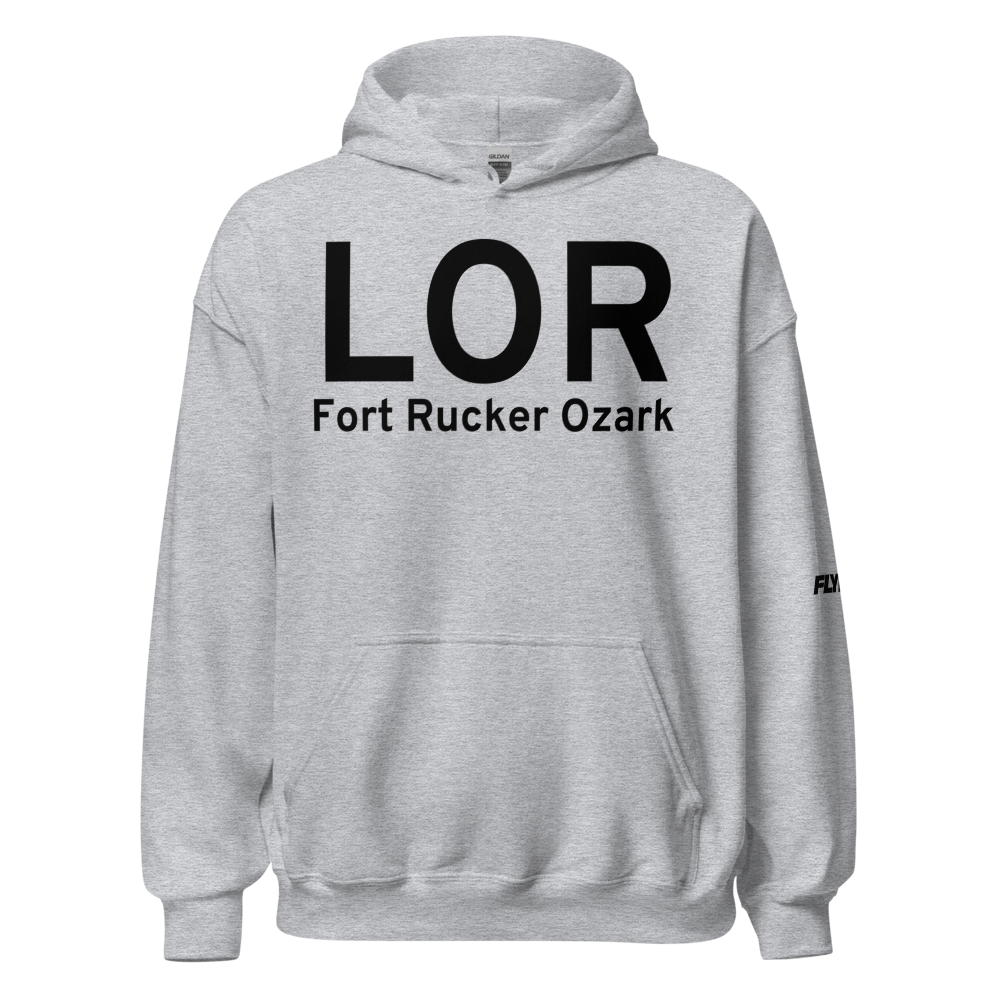 Fort Rucker Ozark (LOR) Airport Hoodie Sweatshirt 