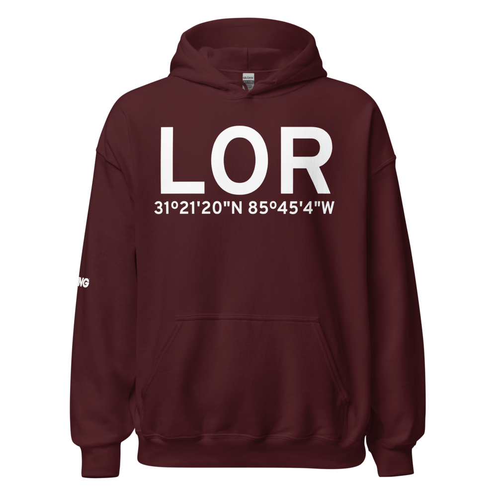 Fort Rucker Ozark (LOR) Airport Hoodie Sweatshirt 
