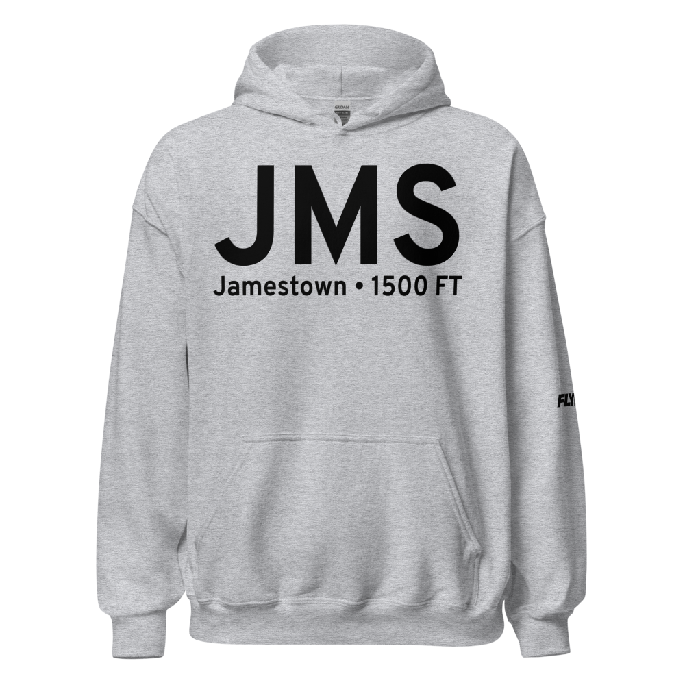 Jamestown (KJMS) Airport Hoodie Sweatshirt 