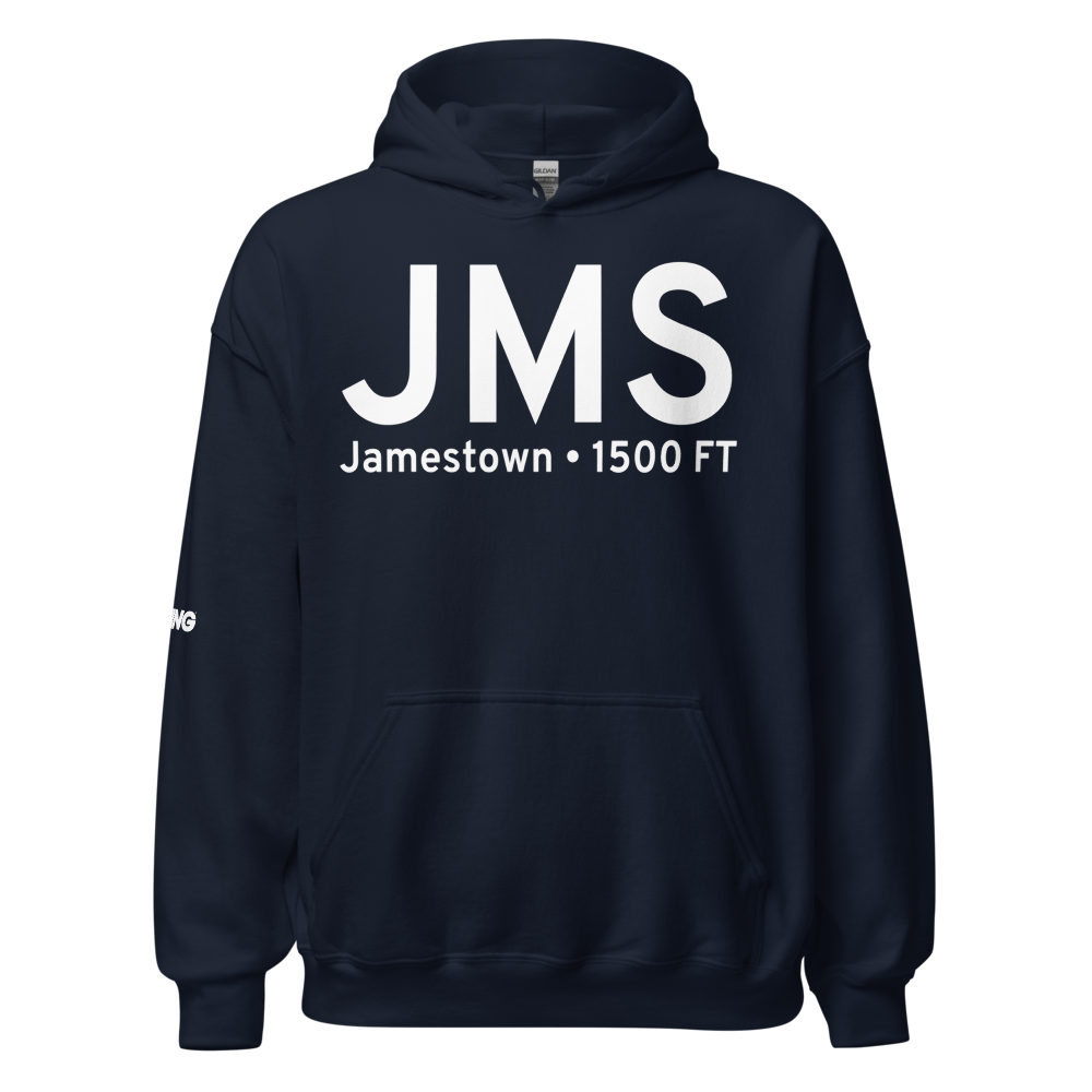 Jamestown (KJMS) Airport Hoodie Sweatshirt 