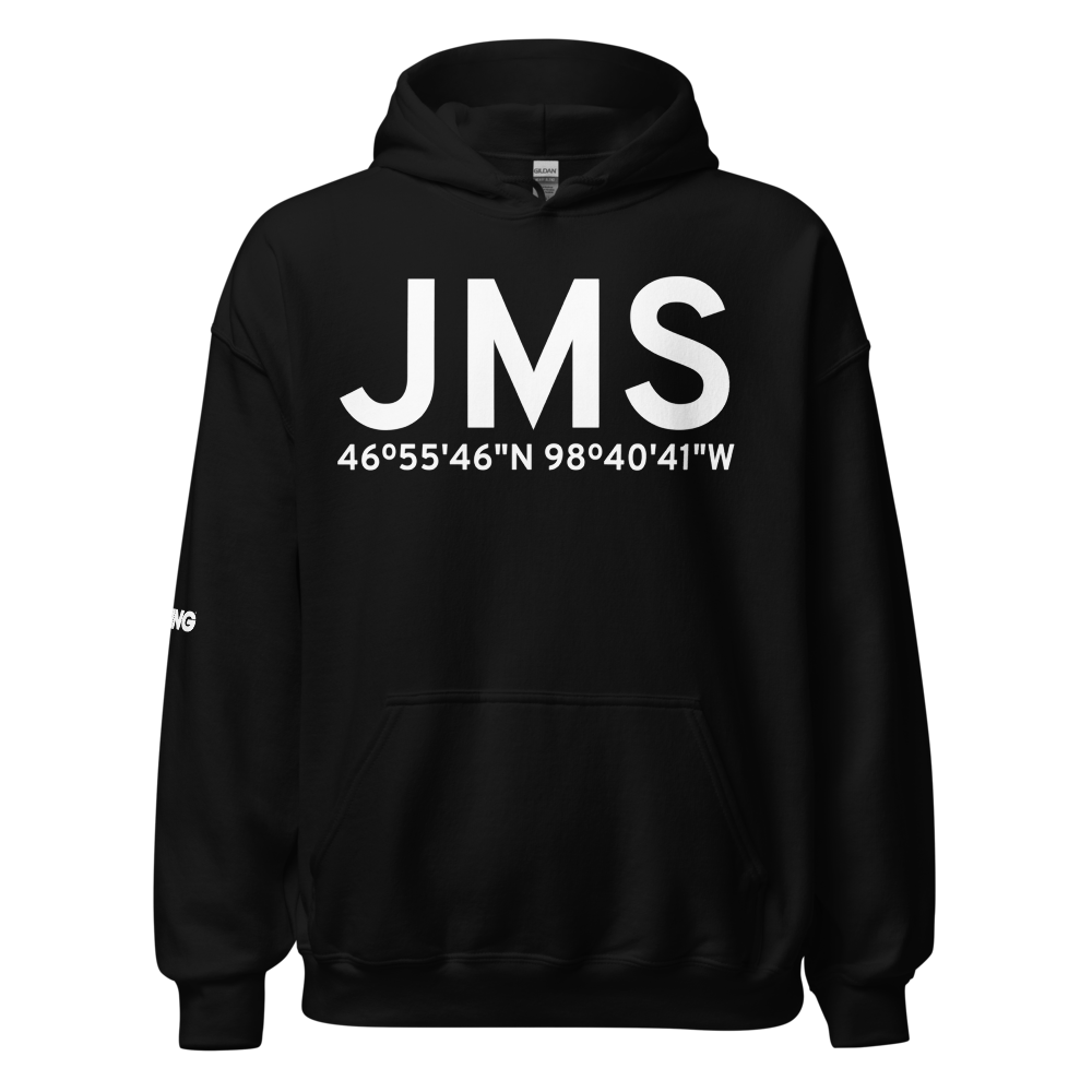 Jamestown (KJMS) Airport Hoodie Sweatshirt 