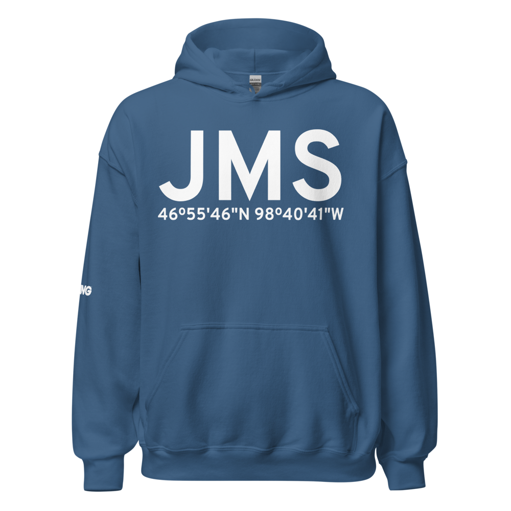 Jamestown (KJMS) Airport Hoodie Sweatshirt 