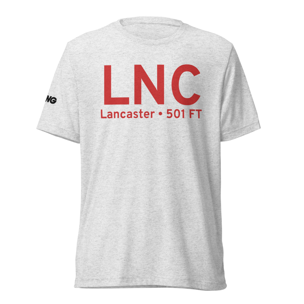 Lancaster (KLNC) Airport Tri-blend T-Shirt 