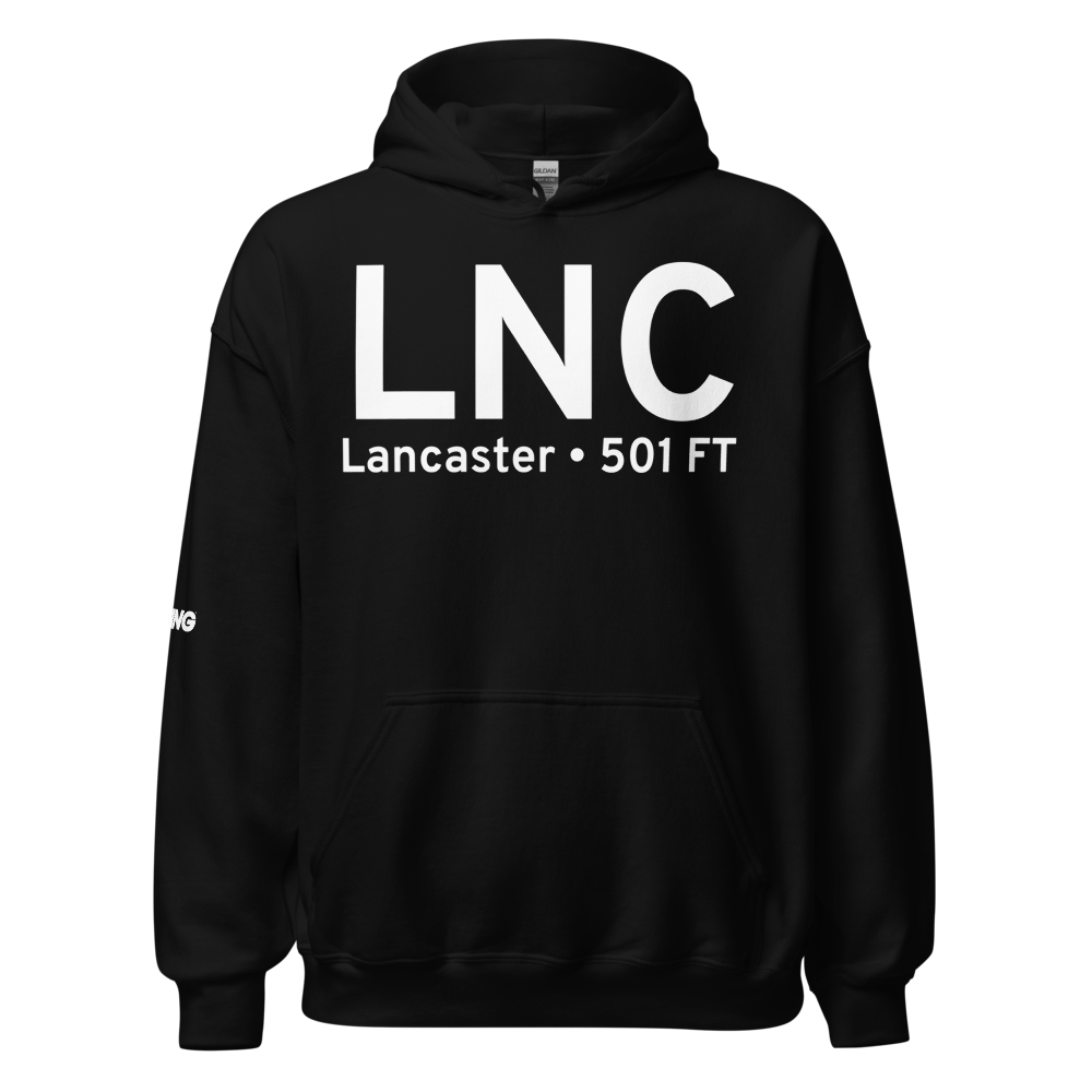 Lancaster (KLNC) Airport Hoodie Sweatshirt 
