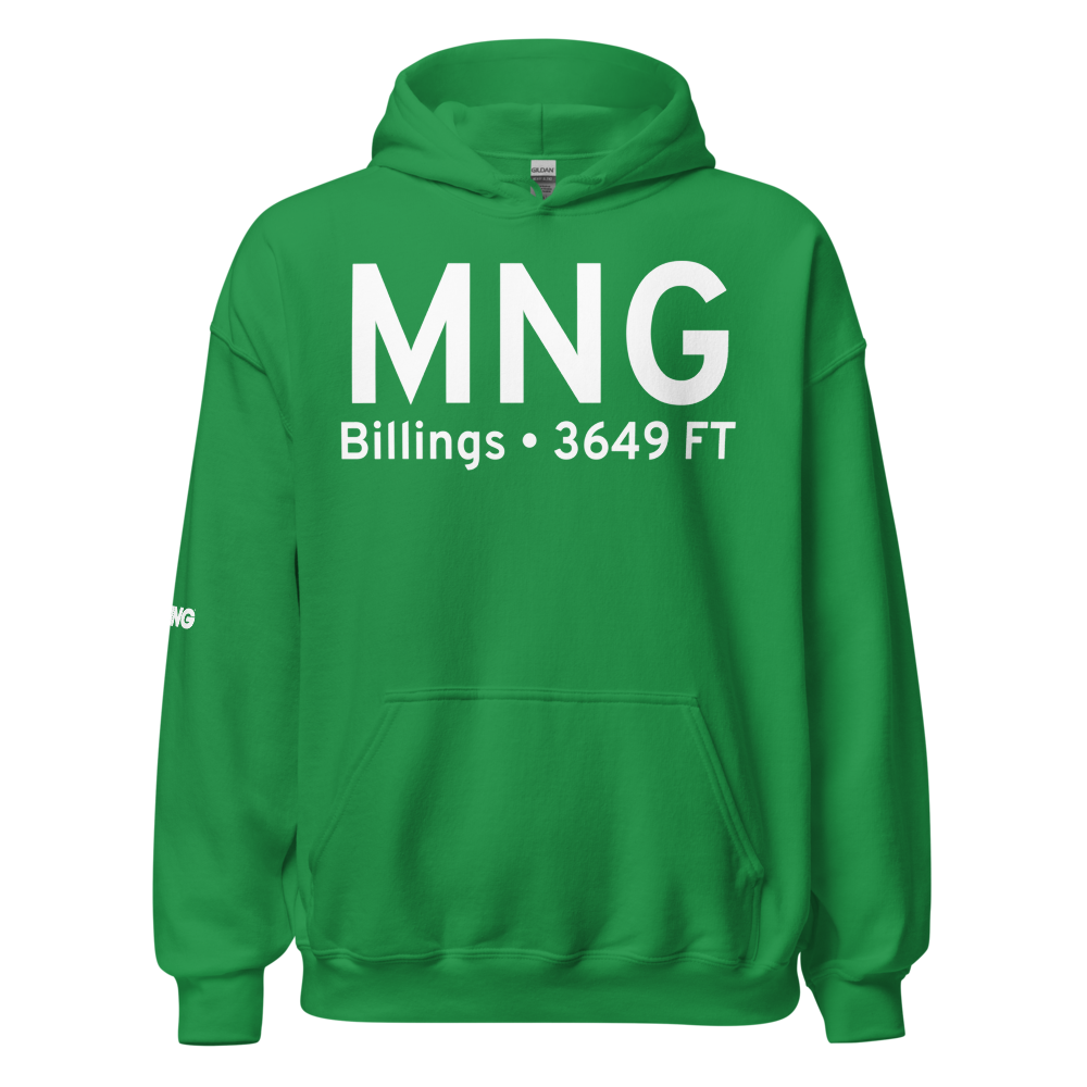 Billings (KMNG) Airport Hoodie Sweatshirt 