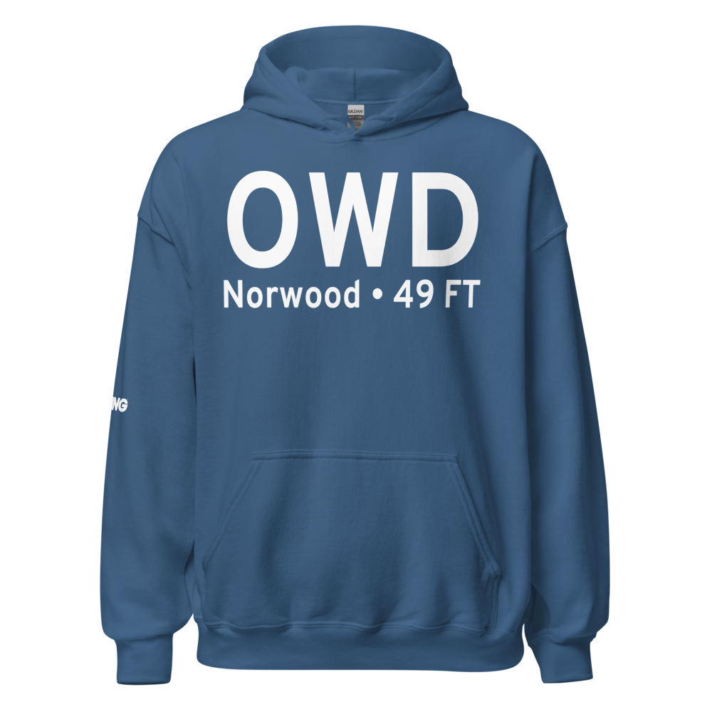 Norwood (KOWD) Airport Hoodie Sweatshirt 