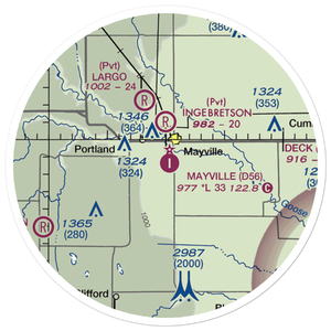 Mayville Municipal Airport (D56) VFR Sectional Sticker (20 mile)