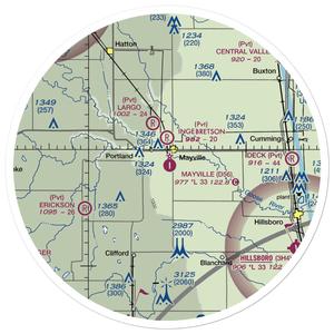 Mayville Municipal Airport (D56) VFR Sectional Sticker (30 mile)