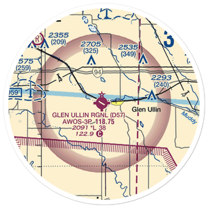Glen Ullin Regional Airport (D57) VFR Sectional Sticker (20 mile)