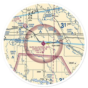 Glen Ullin Regional Airport (D57) VFR Sectional Sticker (30 mile)