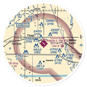 Tioga Municipal Airport (D60) VFR Sectional Sticker (20 mile)