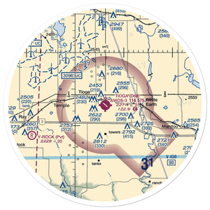 Tioga Municipal Airport (D60) VFR Sectional Sticker (30 mile)