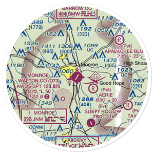 Monroe Walton County Airport (D73) VFR Sectional Sticker (20 mile)