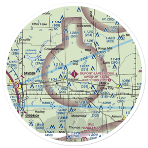 Dupont-Lapeer Airport (D95) VFR Sectional Sticker (30 mile)