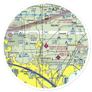 Romeo State Airport (D98) VFR Sectional Sticker (30 mile)