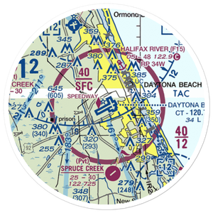 Daytona Beach International Airport (DAB) VFR Sectional Sticker (20 mile)