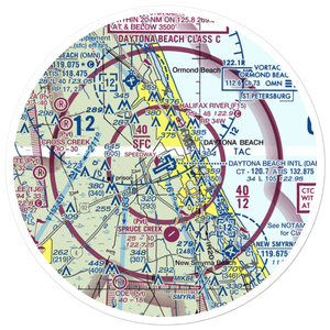 Daytona Beach International Airport (DAB) VFR Sectional Sticker (30 mile)