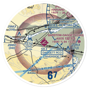 Barstow Daggett Airport (DAG) VFR Sectional Sticker (20 mile)