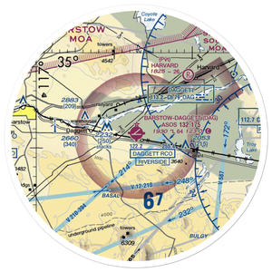Barstow Daggett Airport (DAG) VFR Sectional Sticker (30 mile)