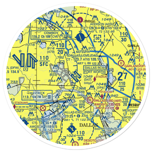 Dallas Love Field (DAL) VFR Sectional Sticker (30 mile)