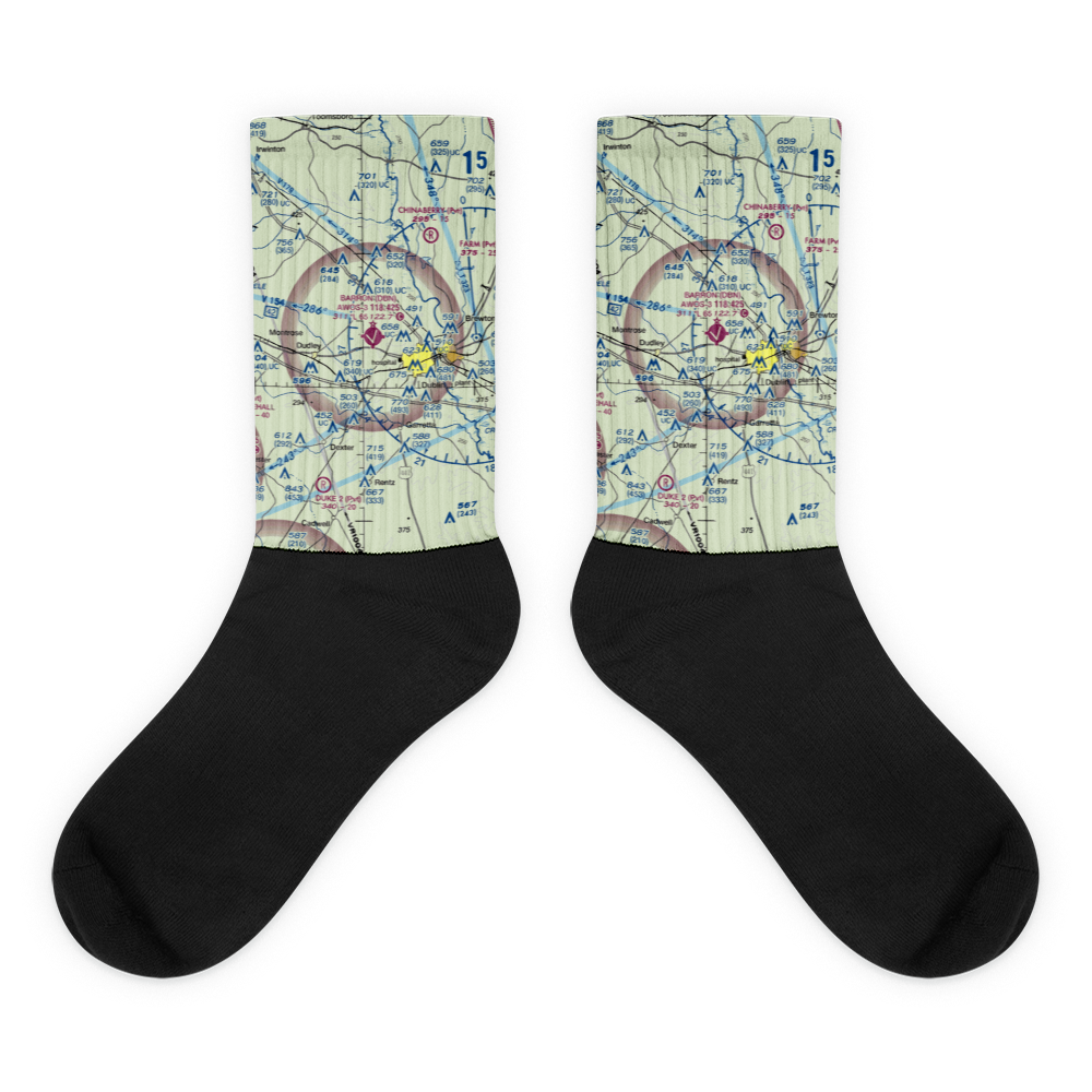 W H 'Bud' Barron Airport (DBN) VFR Sectional Socks 