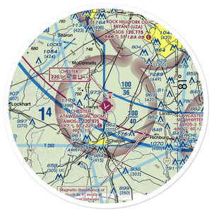 Chester Catawba Regional Airport (DCM) VFR Sectional Sticker (30 mile)