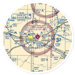 Dodge City Regional Airport (DDC) VFR Sectional Sticker (30 mile)
