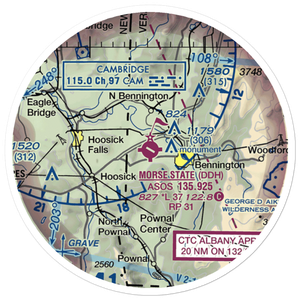 William H. Morse State Airport (DDH) VFR Sectional Sticker (20 mile)