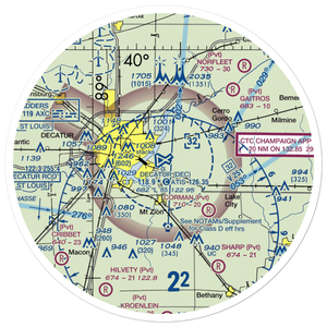Decatur Airport (DEC) VFR Sectional Sticker (30 mile)