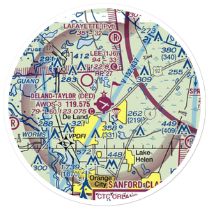 Deland Municipal Sidney H Taylor Field (DED) VFR Sectional Sticker (20 mile)
