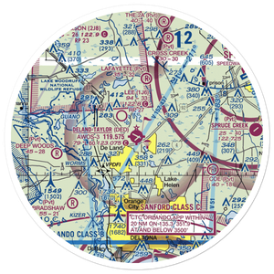 Deland Municipal Sidney H Taylor Field (DED) VFR Sectional Sticker (30 mile)
