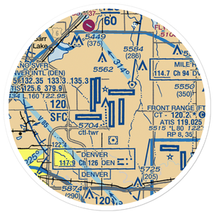 Denver International Airport (DEN) VFR Sectional Sticker (20 mile)