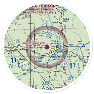J Lynn Helms Sevier County Airport (DEQ) VFR Sectional Sticker (30 mile)