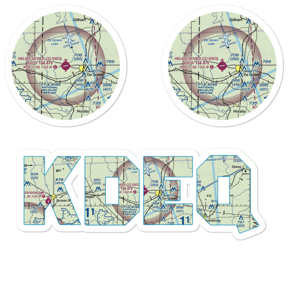 J Lynn Helms Sevier County Airport (DEQ) VFR Sectional Sticker Pack 